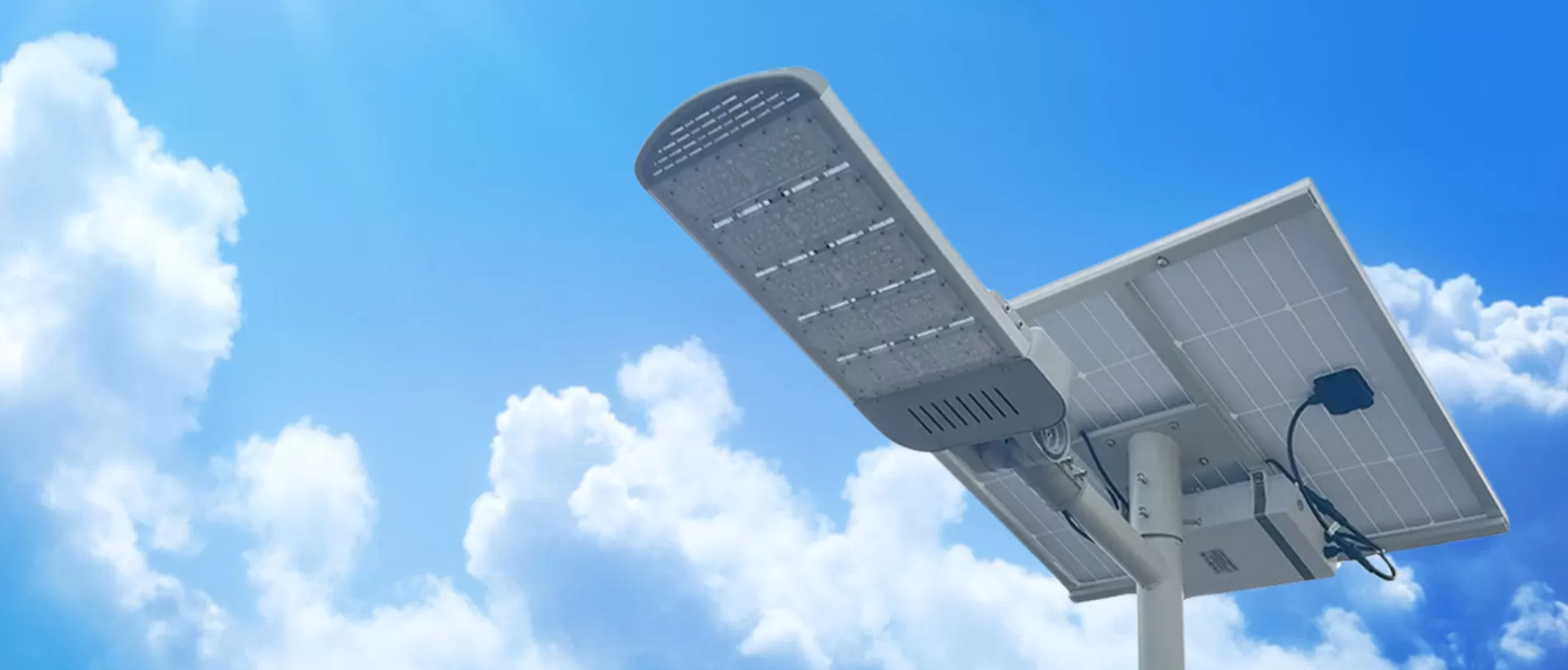 Réverbère solaire fendue